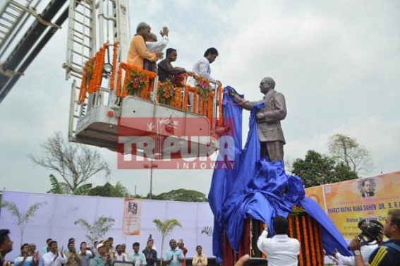 CM unveils 7 ft Bronze Statue of Dr B R Ambedkar at ONGC Complex